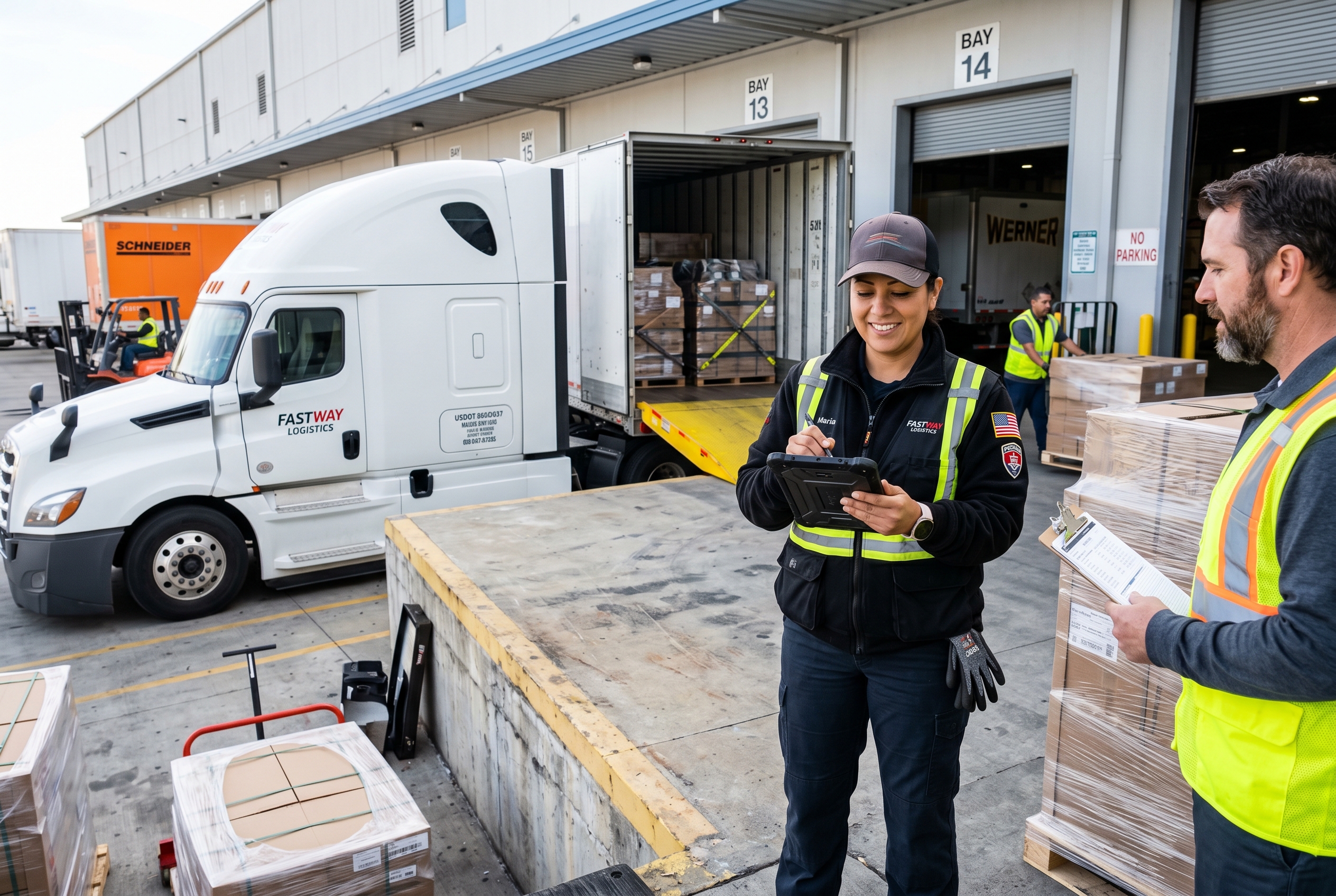 We confirm pickup and delivery